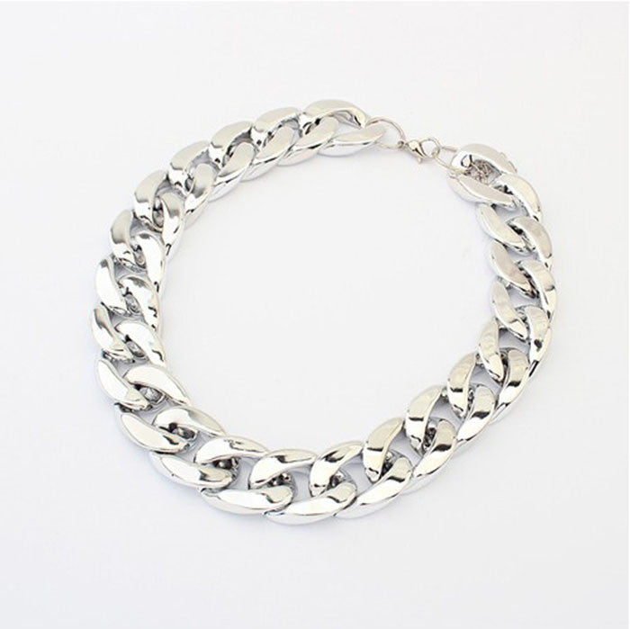 Gold&Silver Tones Plated CCB Chain Necklaces - Shopy Max