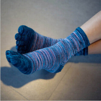 Socks for Men Women Retro Color Five Finger Toe Socks Soft Cotton Blend Casual