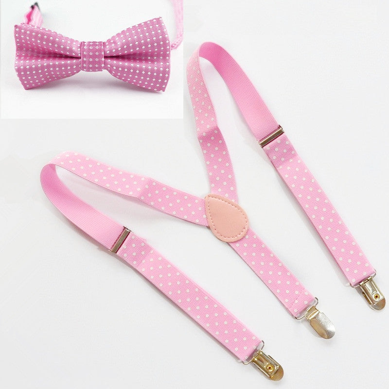 Children Kids Dot Bow Ties Boys Gilrs Suspenders+Bowties For Children Wedding Lovely Suspenders Bowties