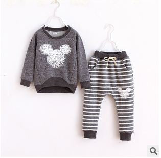 New autumn children's clothing sets baby girls boys cotton suits sets kids casual cartoon sweatshirt
