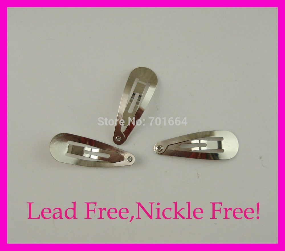 100PCS 30mm 1.15" Silver Finish Tear Drop shape round head plain Metal Snap - Shopy Max