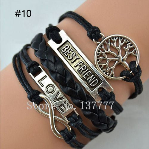 Hot Jewelry Vintage Braided Anchors Rudder Metal Leather Bracelet Multilayer Rope Bracelets Wrap Bracelets Wholesale Bangle - Shopy Max
