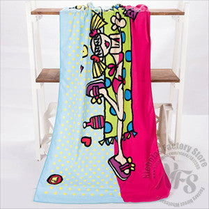 Fancy Microfiber Bath Towel 70x140cm Cartoon Patterns Designs Printed Beach Towel Swimming