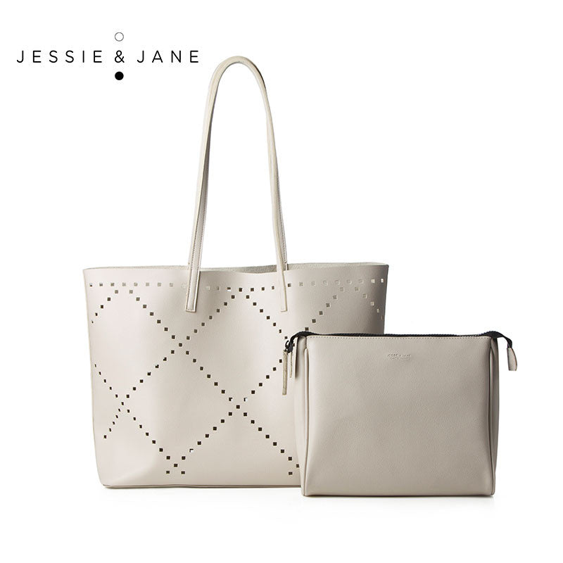 JESSIE&JANE Designer Brand 2016 New Sabah Series Hollow Out Bag Stylish Women PU Leather Tote 1224 - Shopy Max