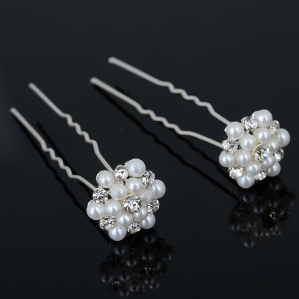 YANTU 20X Charm Wedding Bridal Party Hair Pins Clip Barrette White Faux Pearl Hairpin Women