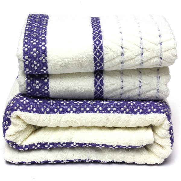 New Towel 3pcs/Set 100% Cotton Bath Beach Face Towel Sets for Adults 34cm*75cm*2p 70cm*140cm*1p Fiber Gift Bathroom Baby Towels