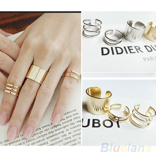 3Pcs 1Set Top Of Finger Over The Midi Tip Finger Above The Knuckle Open Ring 00CV