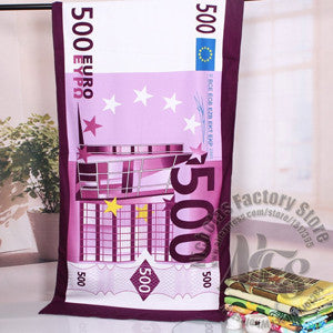 100 Euro money Creative design Europe Swim Absorbent Microfiber Bath Beach Towel Fast Drying beach towel 70*140 - Shopy Max