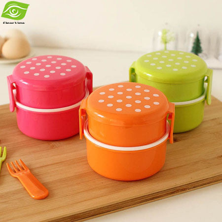 Candy Color Bento Lunch Box Kids Food Safe PP Food Container Microwave
