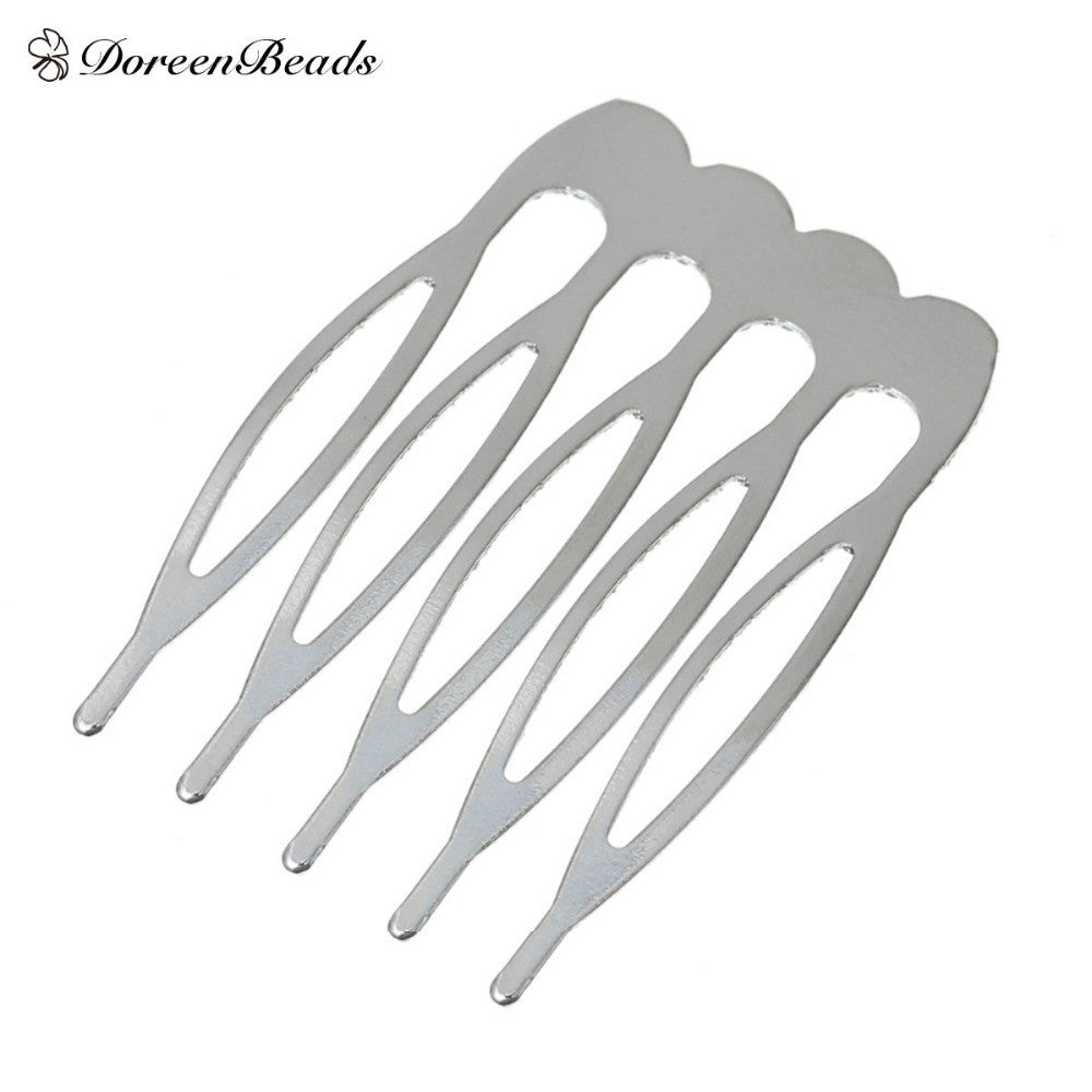 30PCs 39mm x 26mm Silver Tone Hair Comb Hair - Shopy Max