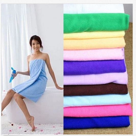 1 Pc 70x140cm Bamboo Towel Bath Shower Fiber Cotton Super Absorbent Home Hotel - Shopy Max