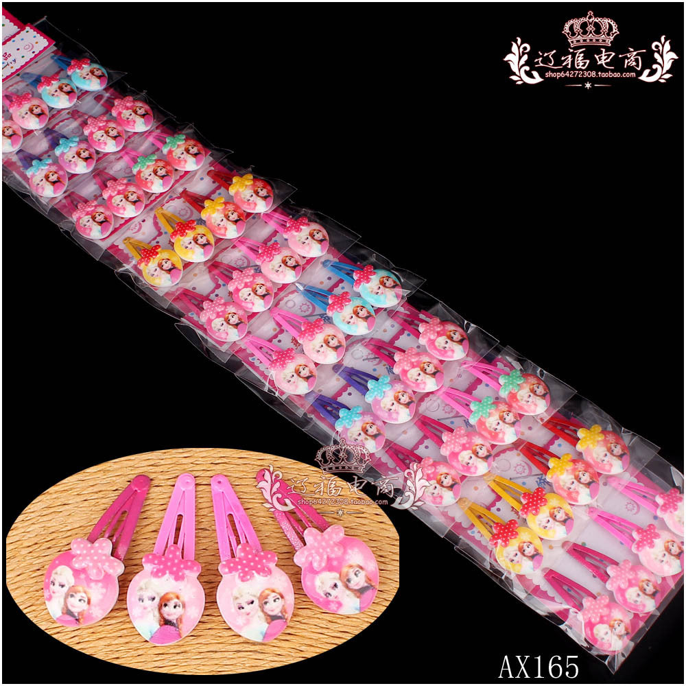 Wholesale 40pcs Snow Queen Elsa Anna Olaf Hairpins Cartoon Barrette Hair Pin Clips Baby Girl Headwear