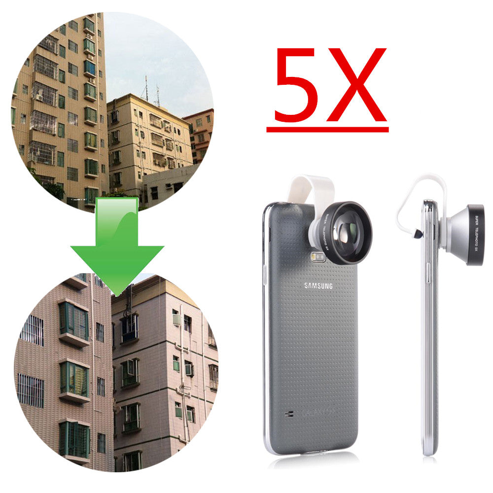 Apexel Super 5X Telescope Lens for Mobile Phone Digital Camera Clip-on Telescope Zoom Lens for iPhone 6 6 Plus 5s 4s APL-ST5X