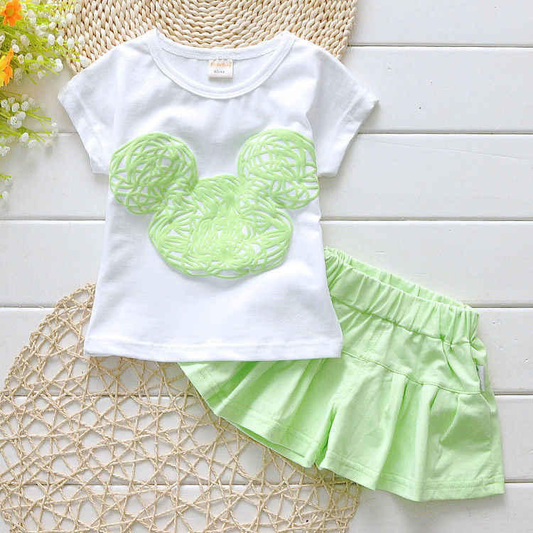 2016 New Cute Girls Kids Clothes Sets Outfits Toddler Kids Minnie Mouse