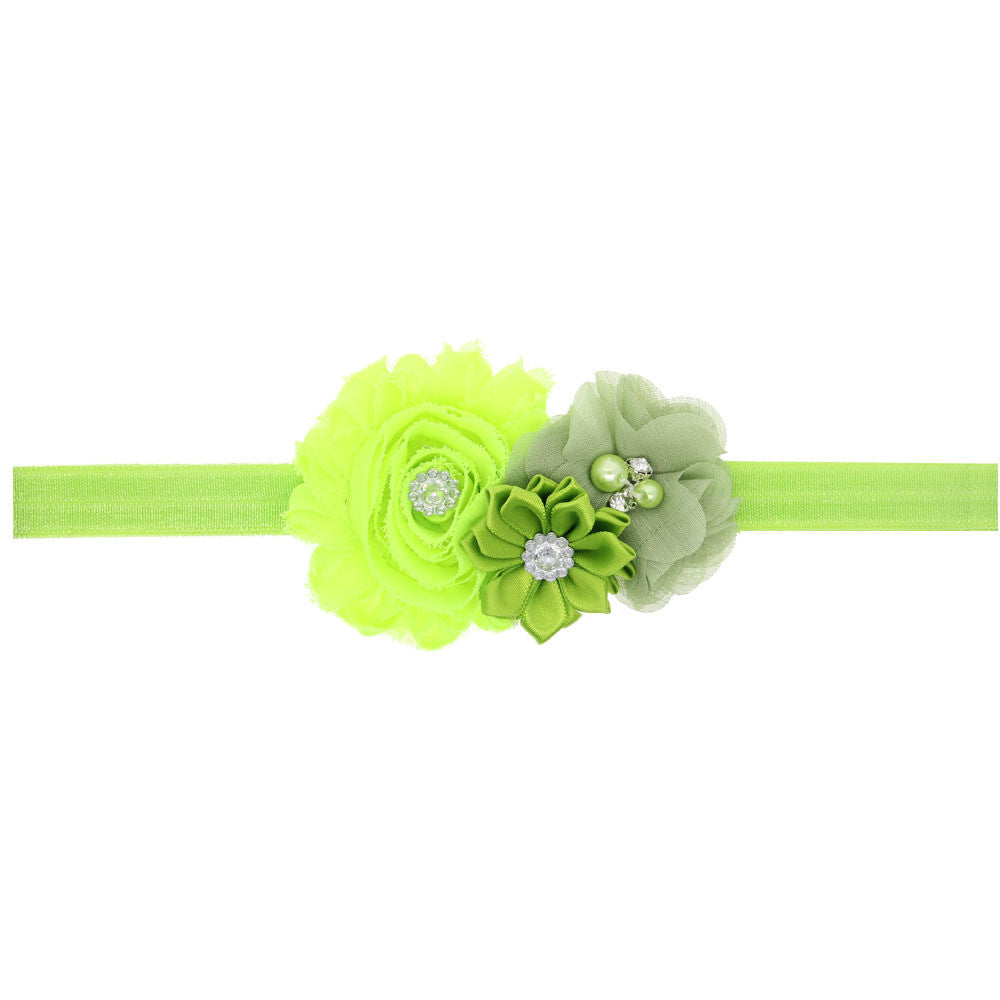 12Clrs Newborn Baby Girls Satin Ribbon Flower Headbands Photography Props - Shopy Max