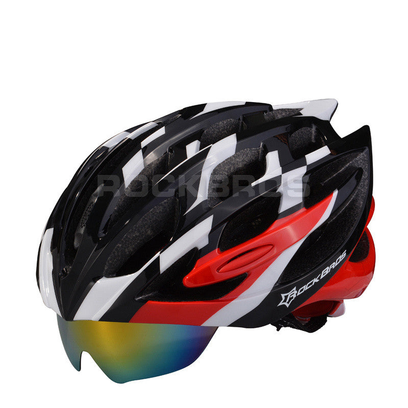 HOT!RockBros Bicycle Cycling Helmet EPS+PC Material Ultralight Mountain Bike Helmet 32 Air Vents With 3 Lenses SIZE:56-62cm