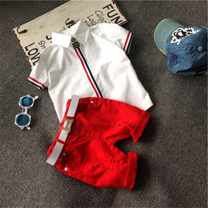 Hot sale! 2016 Summer style Children clothing sets Baby boys girls t shirts+shorts