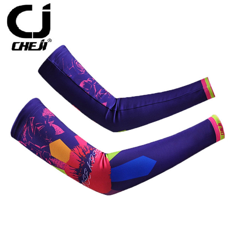 CHEJI Purple Womens Oversleeves Lady Moto Cycling Arm Warmers Bike Bicycle