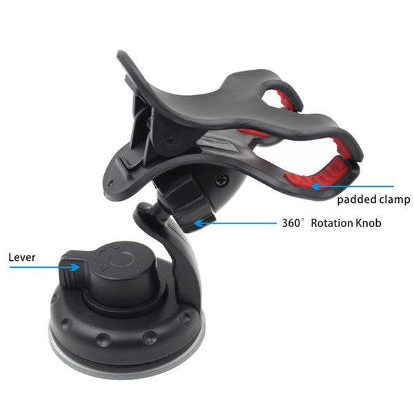 For Iphone 6 Universal Car Holder 360 degree rotation car Holder For Smart Phone PDS GPS PSP Camera Recoder With Retail Box