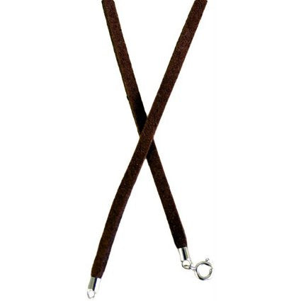 925 Silver Fittings on Suede Cord - Charcoal - Shopy Max