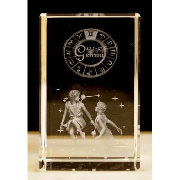 Zodiac Crystal Block Gemini
