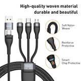Baseus 3 in 1 USB C Cable for iPhone 14 13 12 Pro 11 XR Charger