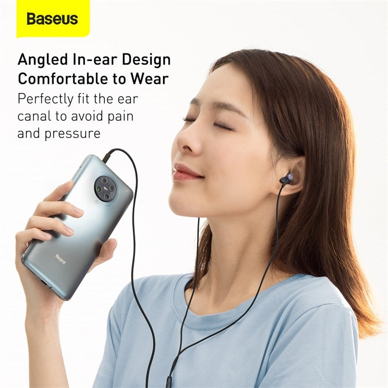 Baseus H19 Wired Earphones 6D Stereo Bass Headphone In-Ear 3.5mm Headset