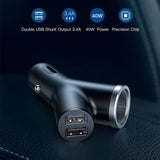 Baseus 3.4A Car Charger Dual USB Car Charging For iPhone XS Max X Samsung