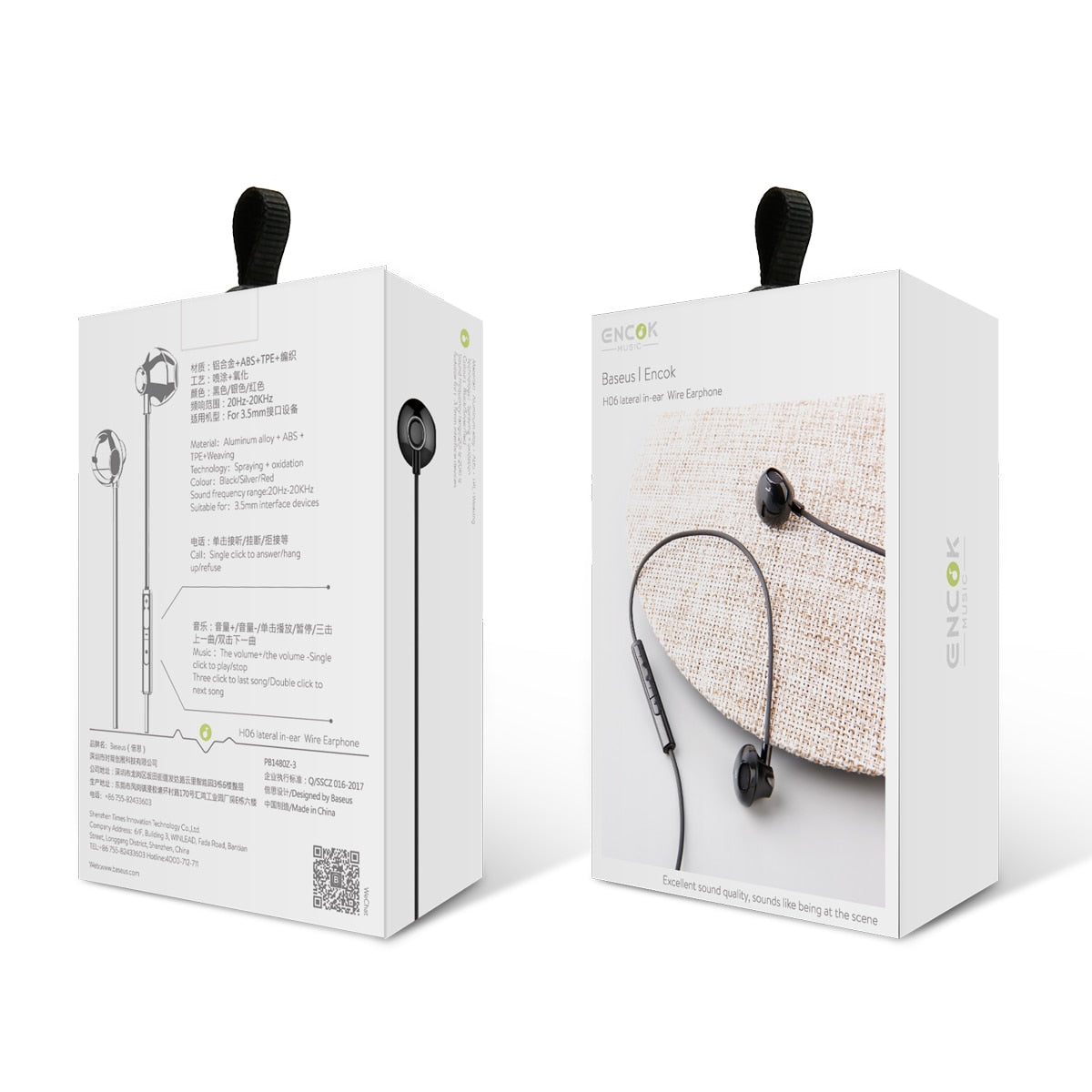 Baseus Wired Earphone In Ear Headset With Mic Stereo Bass Sound 3.5mm