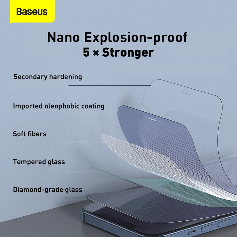 Baseus 2Pcs Tempered Glass For iPhone 14 13 Pro Max Protector For iPhone 12 Pro