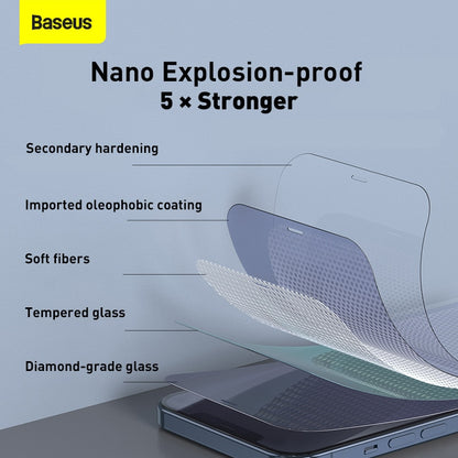 Baseus 2Pcs Tempered Glass For iPhone 14 13 Pro Max Protector For iPhone 12 Pro