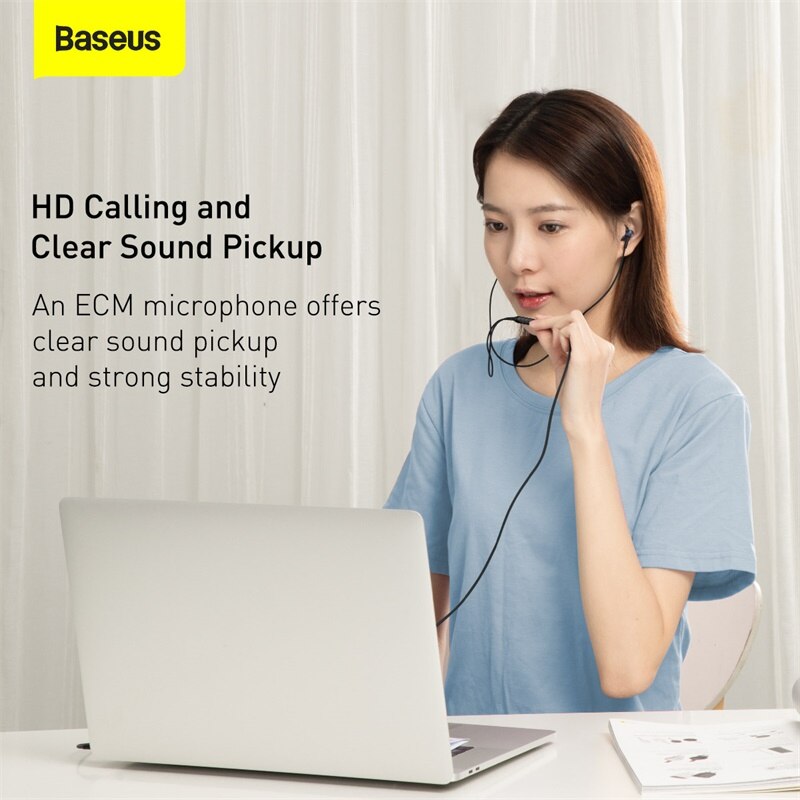 Baseus H19 Wired Earphones 6D Stereo Bass Headphone In-Ear 3.5mm Headset