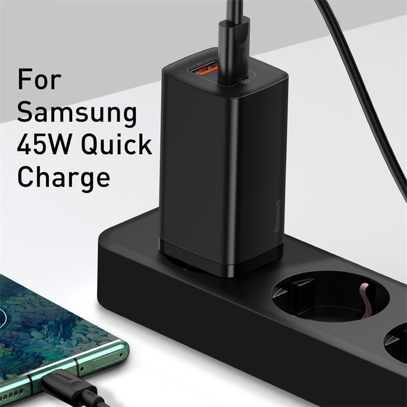 Baseus 65W GaN Charger PD USB C Charger Quick Charge 4.0 3.0