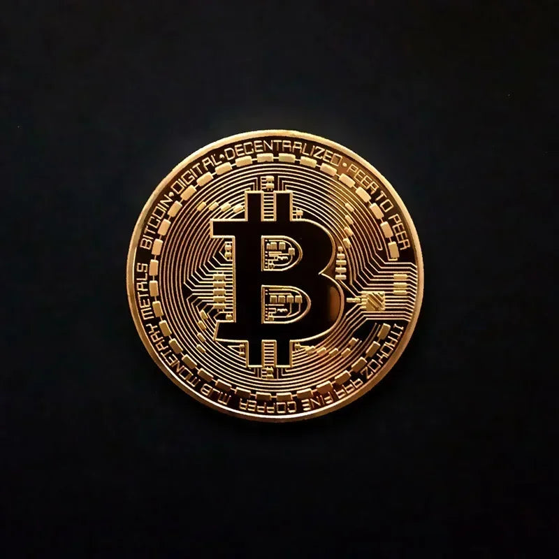 5pcs Gold-Plated Casascius Bitcoin Coins – Crypto Commemorative Collectible Art Set