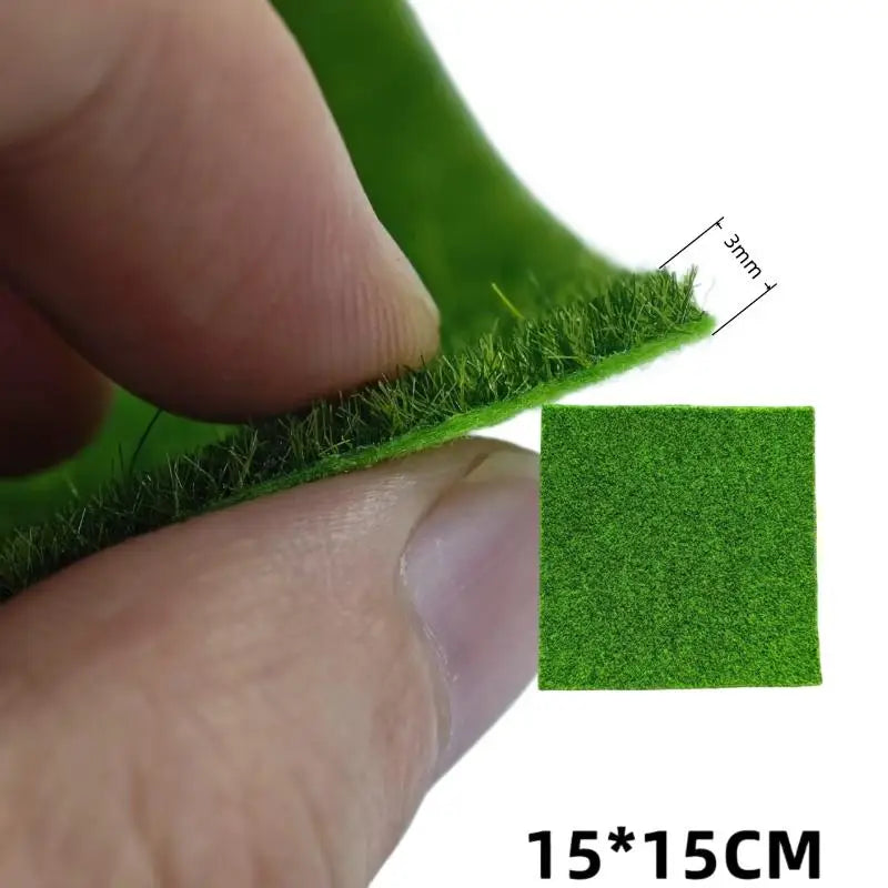Artificial Grass Model Carpet 15/30cm Square 1/2PCS, DIY Railway Layout Accessories, 3mm 5mm 8mm