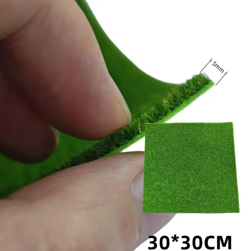 Artificial Grass Model Carpet 15/30cm Square 1/2PCS, DIY Railway Layout Accessories, 3mm 5mm 8mm