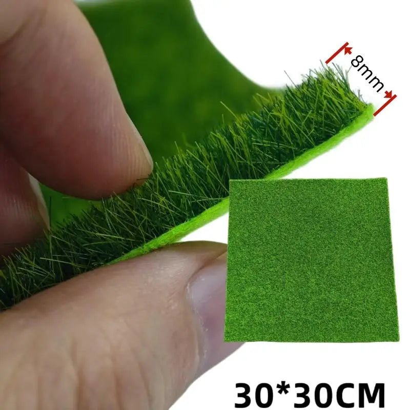 Artificial Grass Model Carpet 15/30cm Square 1/2PCS, DIY Railway Layout Accessories, 3mm 5mm 8mm