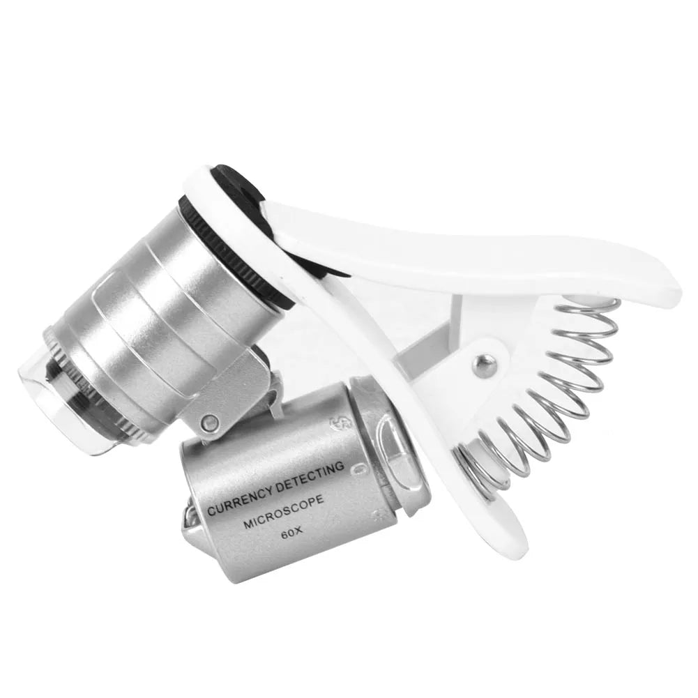 60X Mini Microscope Pocket Loupe Magnifying Glass LED Counterfeit Detector Magnifier new