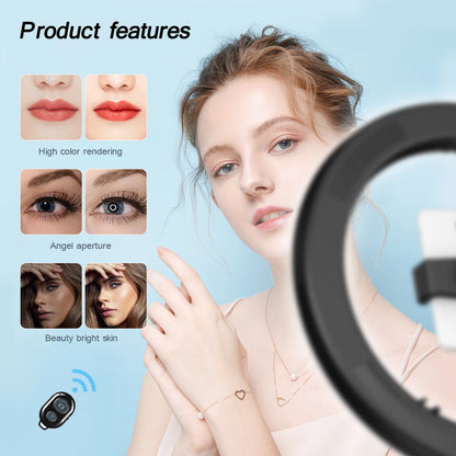 26cm LED Selfie Ring Light with Tripod Stand & Phone Holder – Photography Lighting Lamp with Remote Control for YouTube & Video Recording