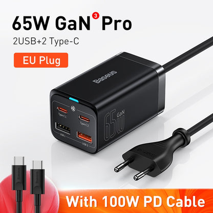 Baseus 100W 65W GaN Charger Desktop Laptop Fast Charger 4 in 1 Adapter For iPhone 1