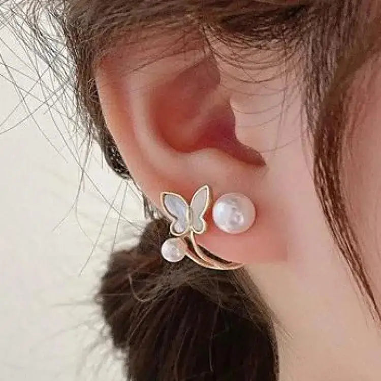 Silver Needle Korean Fashion Imitation Pear Earrings For Women Jewelry 2024 Trending New Luxury Women's Heart Stud Earrings