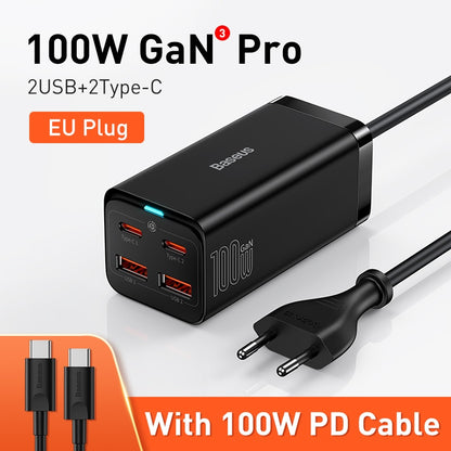 Baseus 100W 65W GaN Charger Desktop Laptop Fast Charger 4 in 1 Adapter For iPhone 1