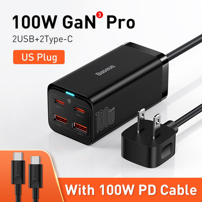 Baseus 100W 65W GaN Charger Desktop Laptop Fast Charger 4 in 1 Adapter For iPhone 1