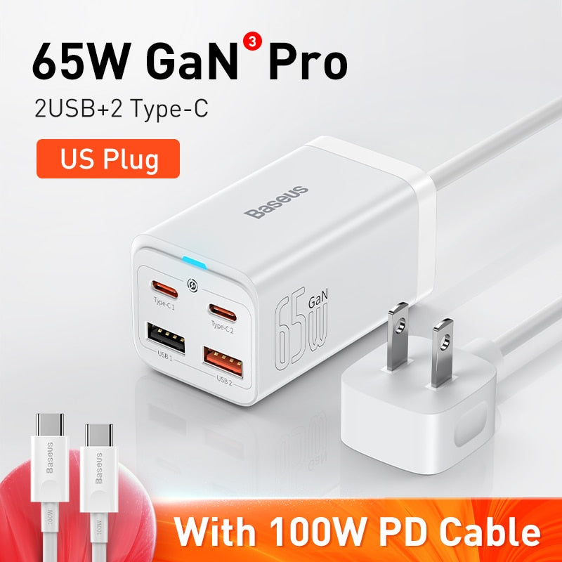 Baseus 100W 65W GaN Charger Desktop Laptop Fast Charger 4 in 1 Adapter For iPhone 1