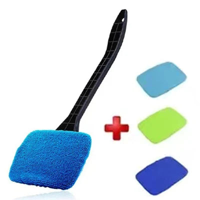 Car Window Cleaner Brush Kit – Long Handle Windshield & Interior Auto Glass Cleaning Tool | Car Accessories