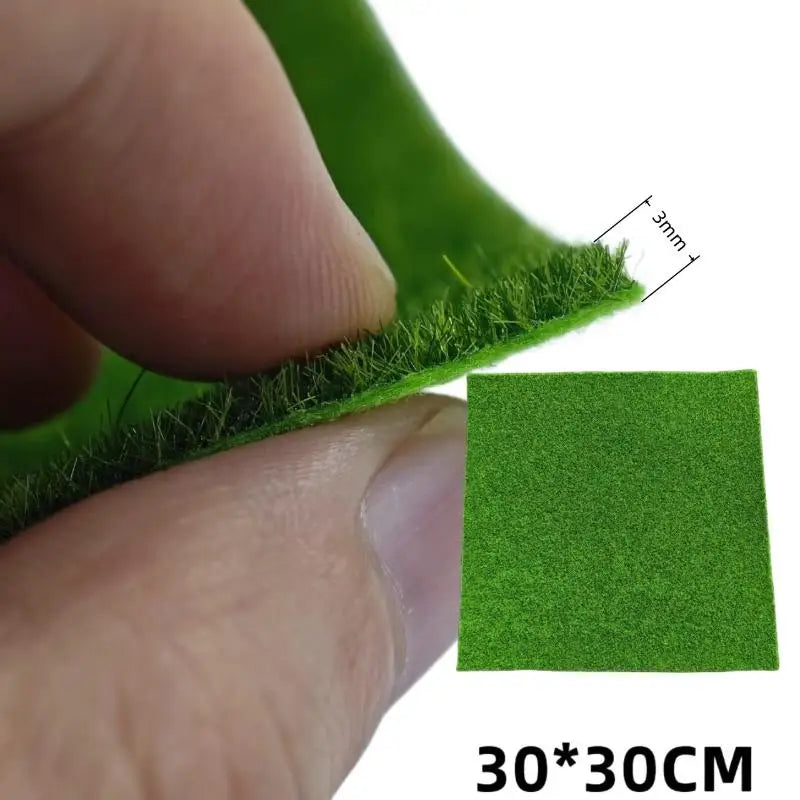 Artificial Grass Model Carpet 15/30cm Square 1/2PCS, DIY Railway Layout Accessories, 3mm 5mm 8mm