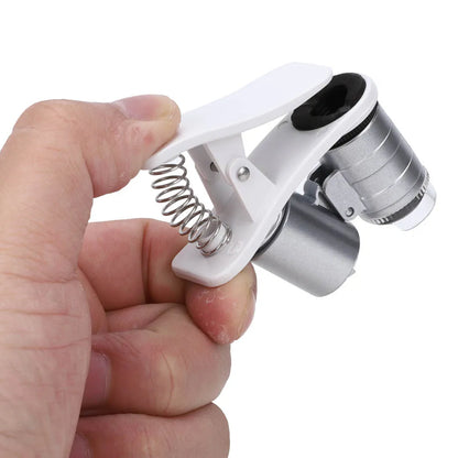 60X Mini Microscope Pocket Loupe Magnifying Glass LED Counterfeit Detector Magnifier new