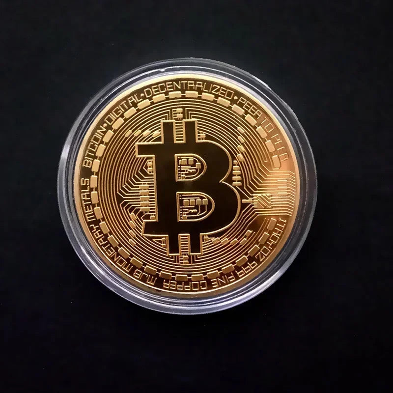 5pcs Gold-Plated Casascius Bitcoin Coins – Crypto Commemorative Collectible Art Set