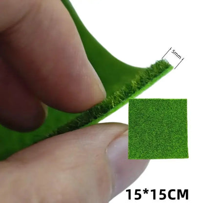 Artificial Grass Model Carpet 15/30cm Square 1/2PCS, DIY Railway Layout Accessories, 3mm 5mm 8mm