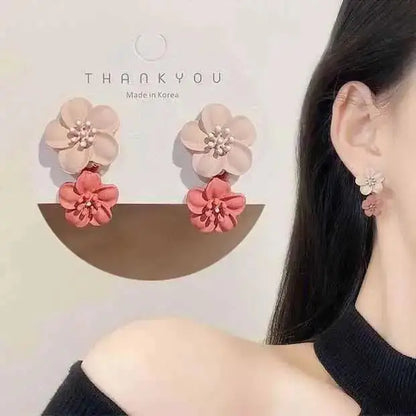 Silver Needle Korean Fashion Imitation Pear Earrings For Women Jewelry 2024 Trending New Luxury Women's Heart Stud Earrings